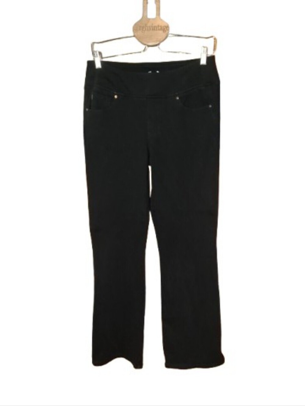 Belle By Kim Gravel Jeans Pull On Stretch Denim Jeans 10 Black Classic